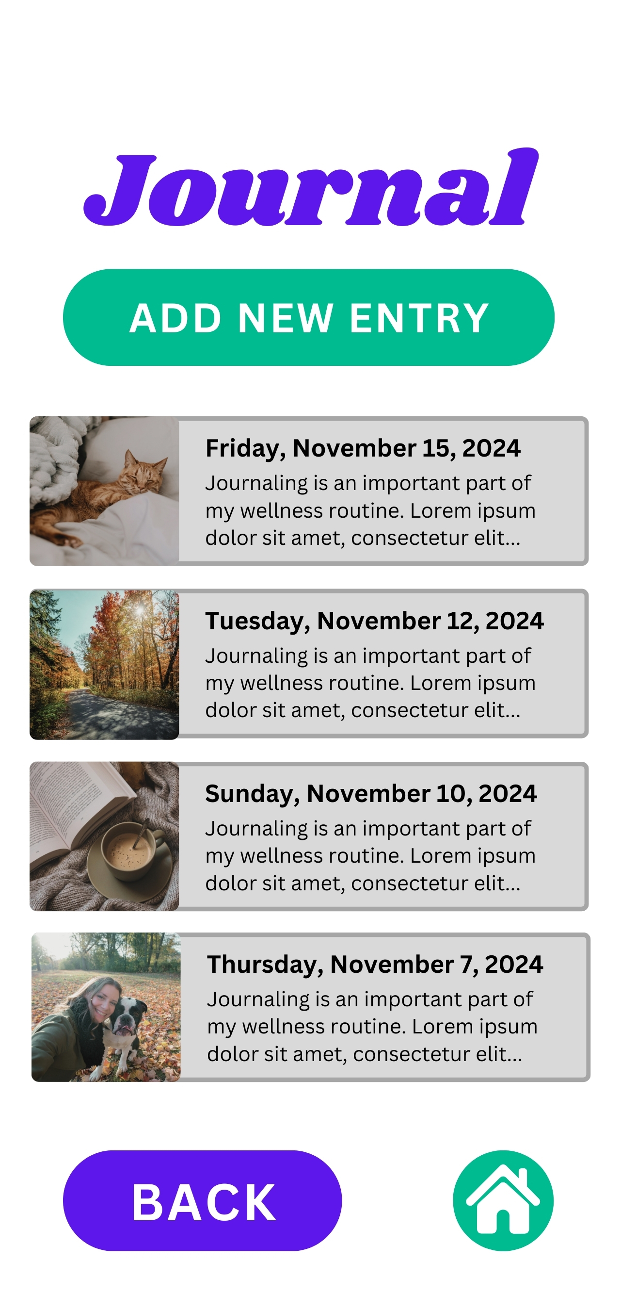 Journal Screen 1